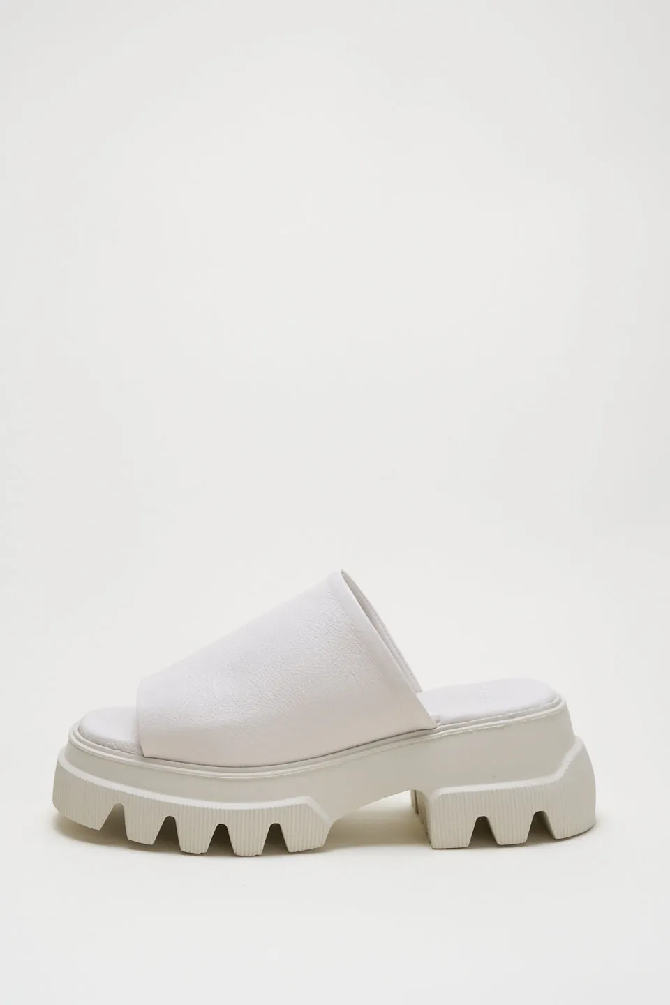 Vitello Eggshell Chunky Slides Sandals