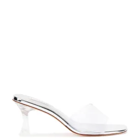 Vivi Lucite Hi Mule In Silver Specchio