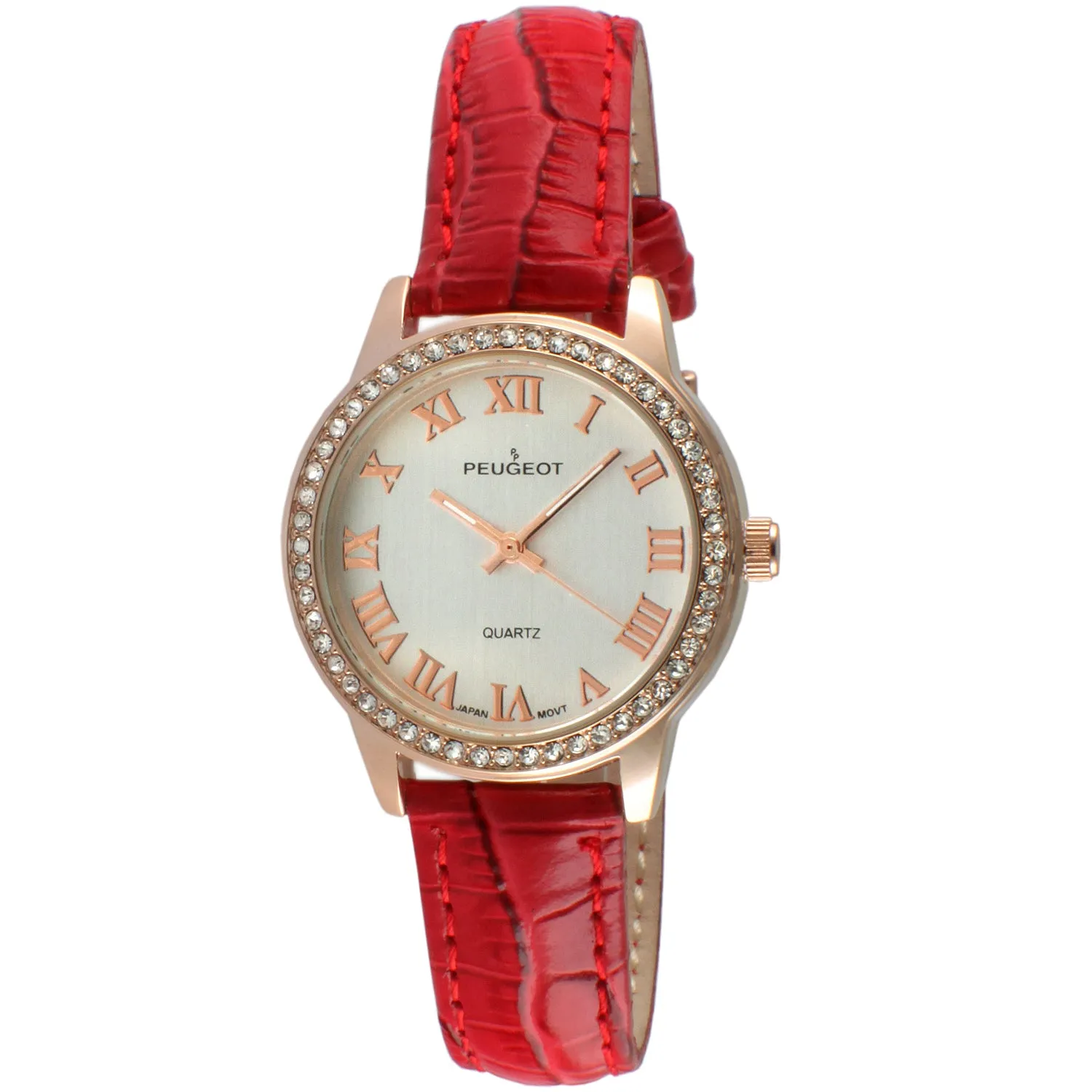 Women's Red 36mm Classic Watch with Crystal Bezel