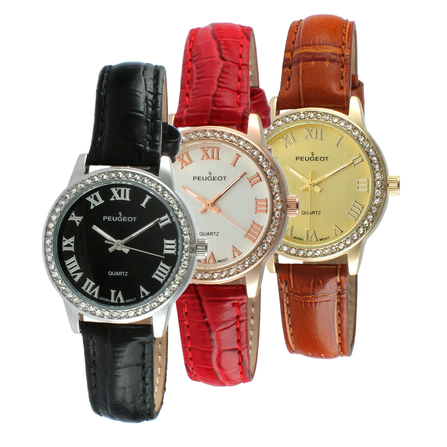 Women's Red 36mm Classic Watch with Crystal Bezel