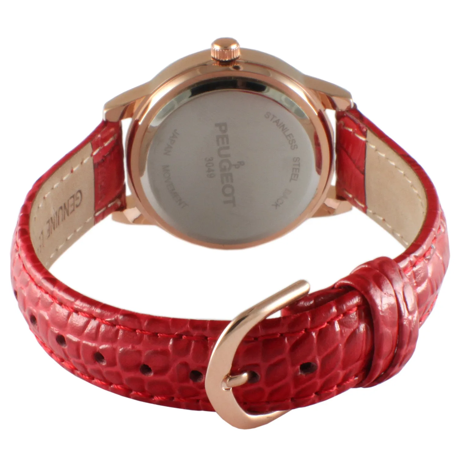 Women's Red 36mm Classic Watch with Crystal Bezel