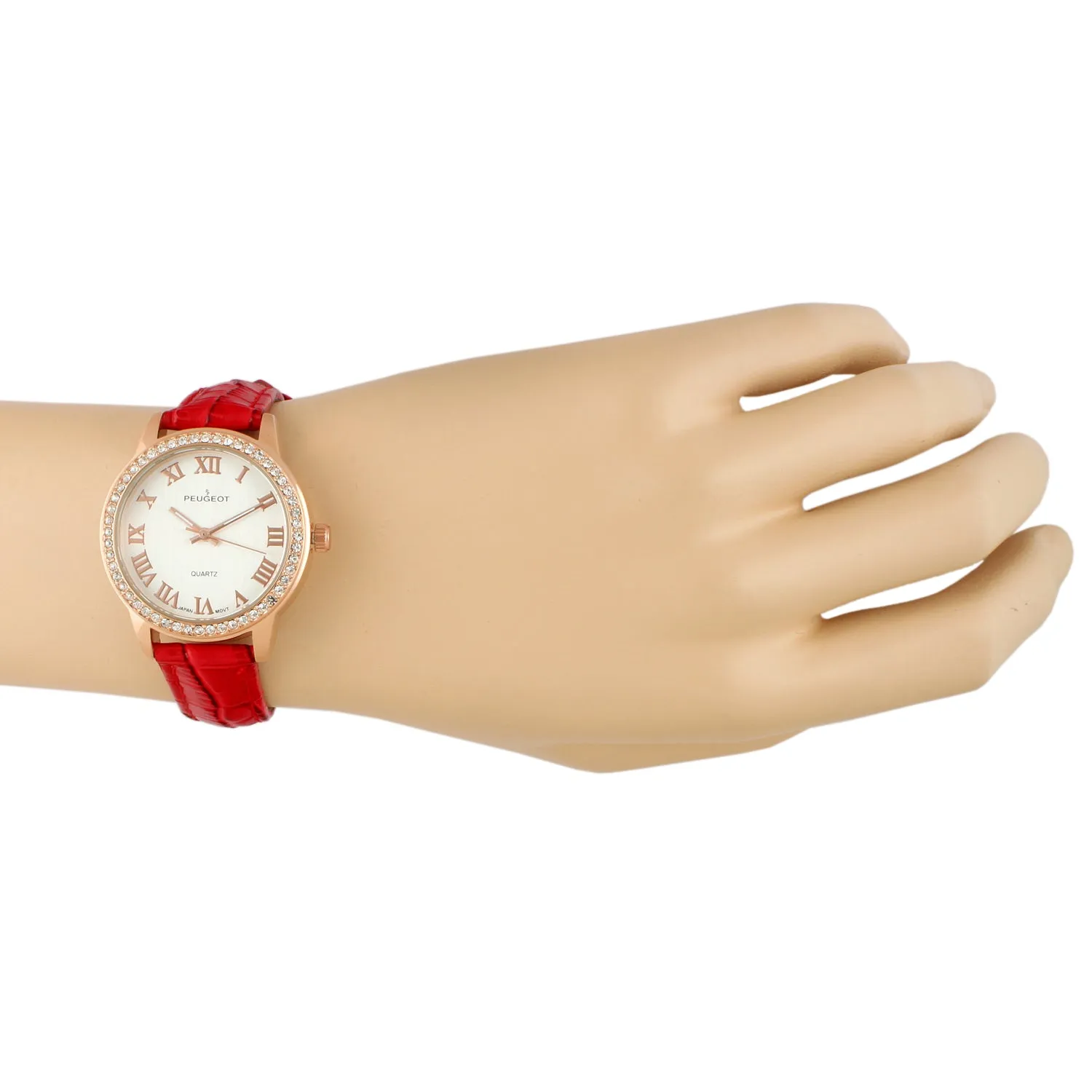 Women's Red 36mm Classic Watch with Crystal Bezel