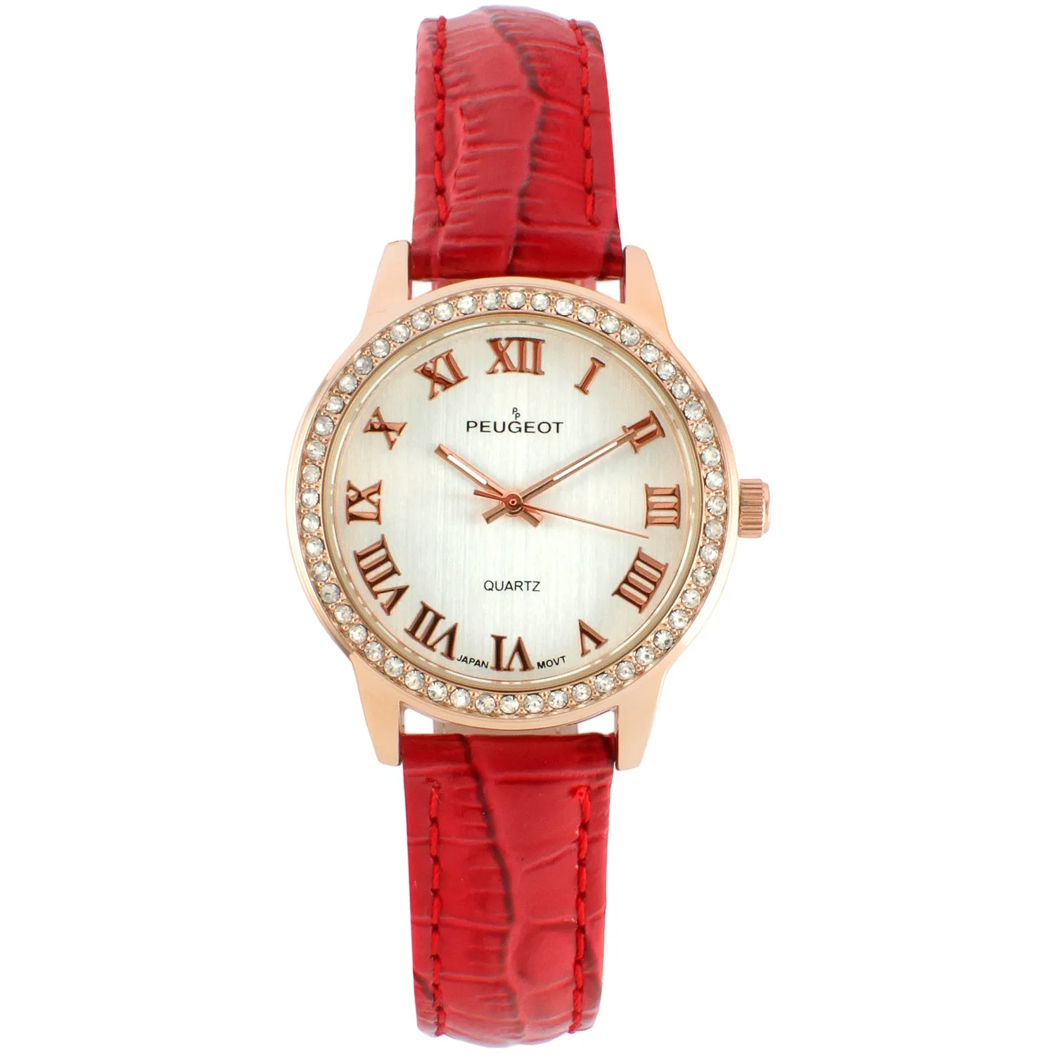 Women's Red 36mm Classic Watch with Crystal Bezel