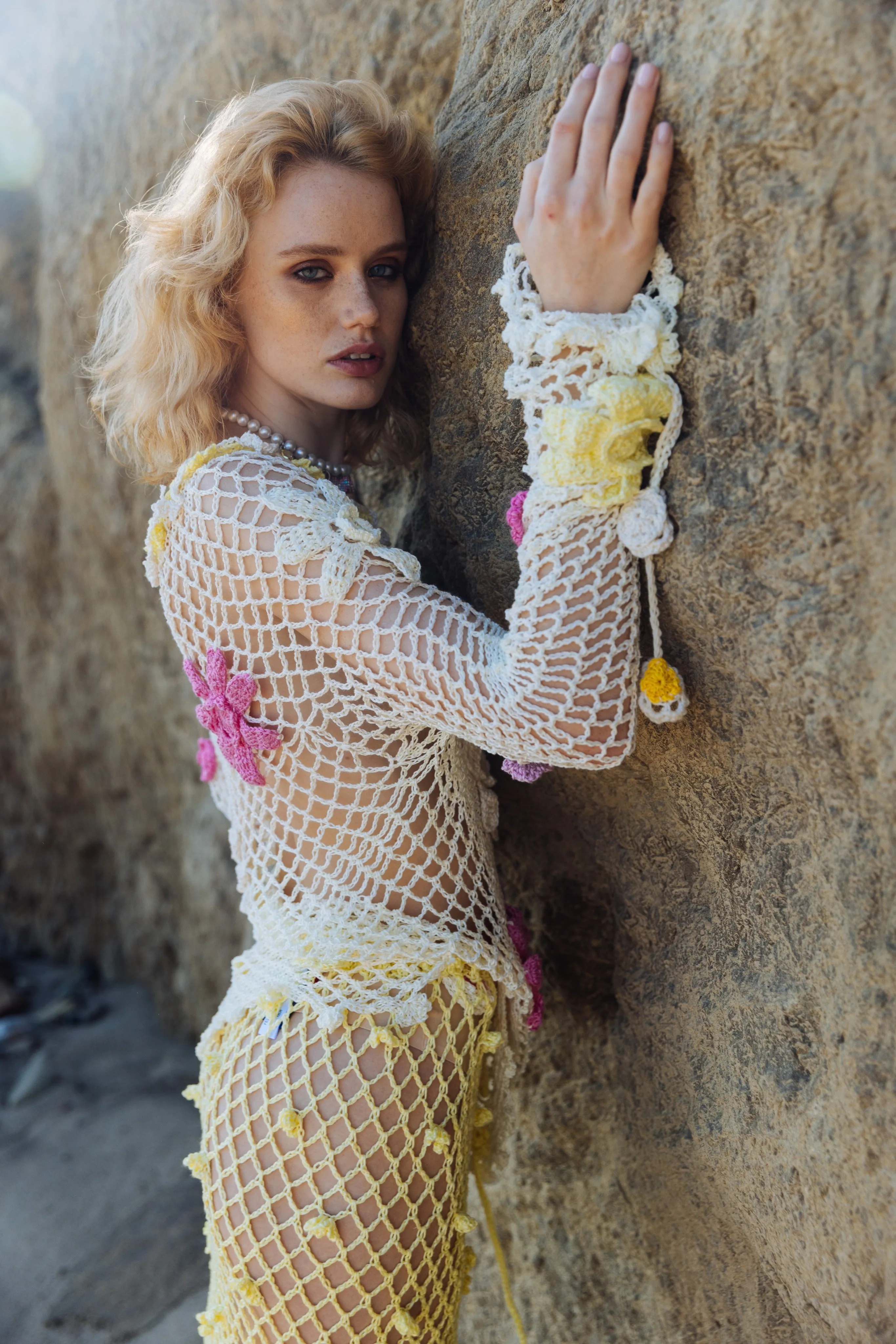 Yellow Handmade Crochet Skirt