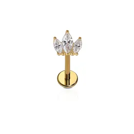 Zirconia Crown Flat Back Stud